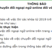 TB việc chuyển đổi ngoại ngữ online đối với SV các khóa 2019 trở về trước